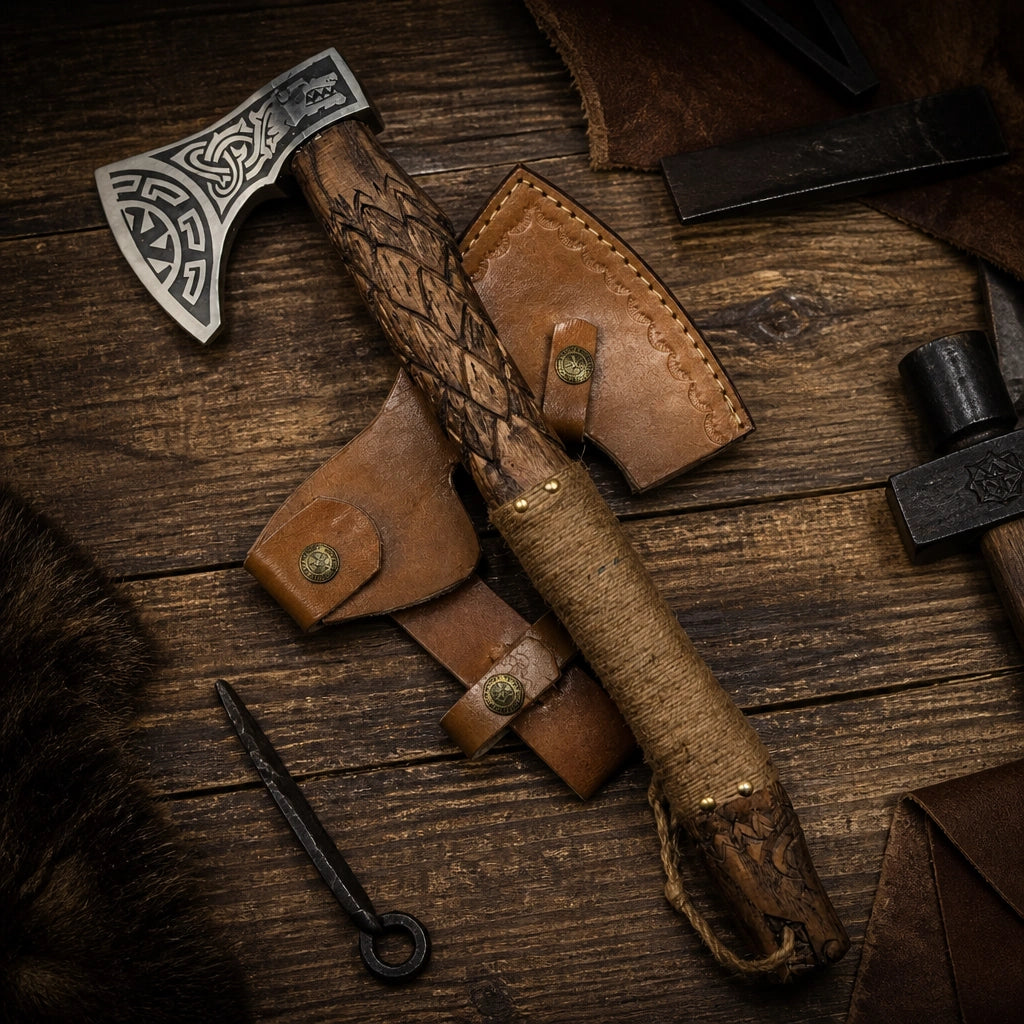 Functional Fenrir Wolf Viking Axe