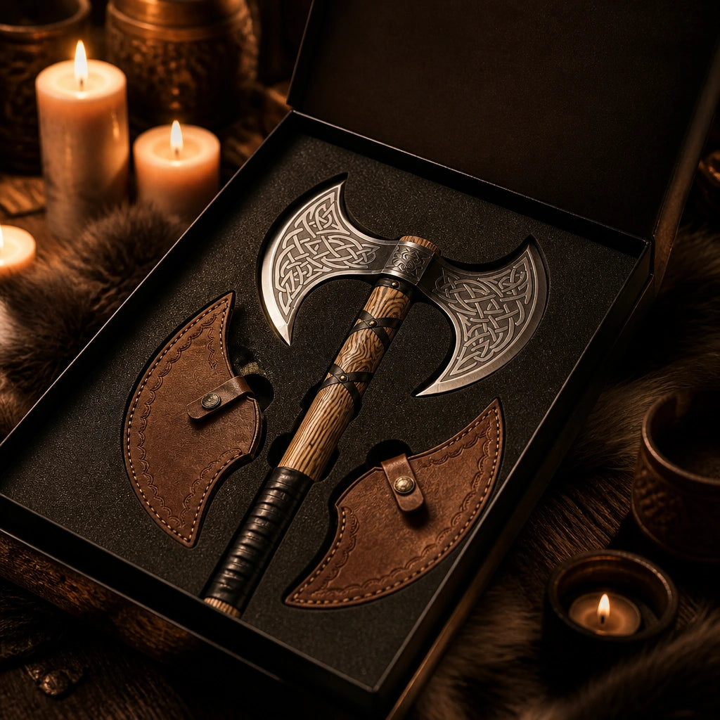 Handmade Carbon Steel Double-Headed Axe