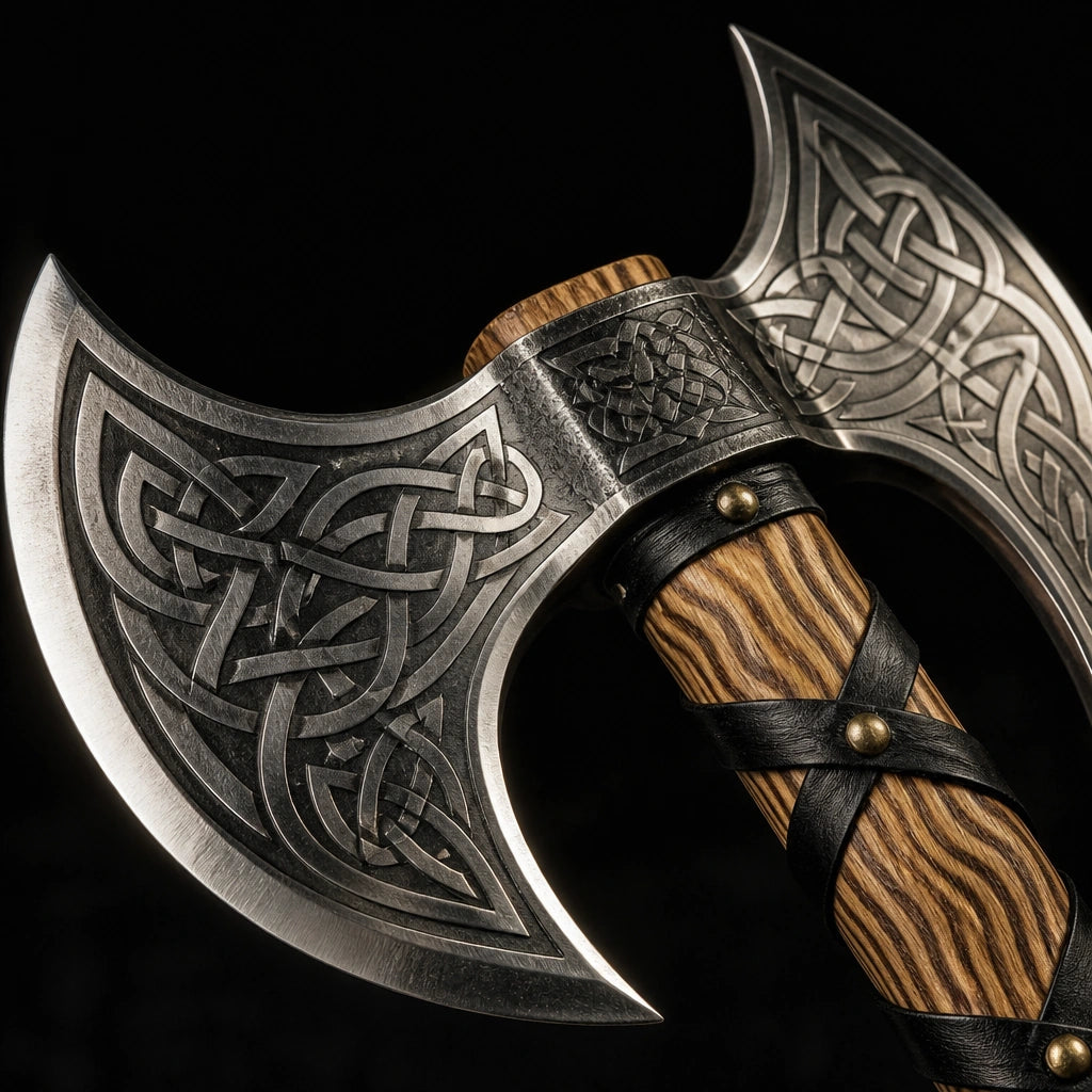 Handmade Carbon Steel Double-Headed Axe