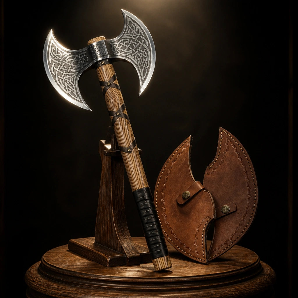 Handmade Carbon Steel Double-Headed Axe