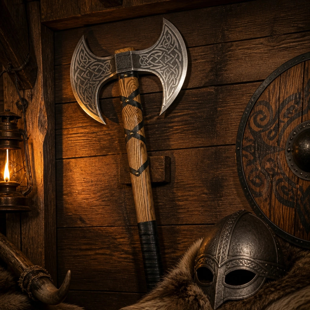 Handmade Carbon Steel Double-Headed Axe
