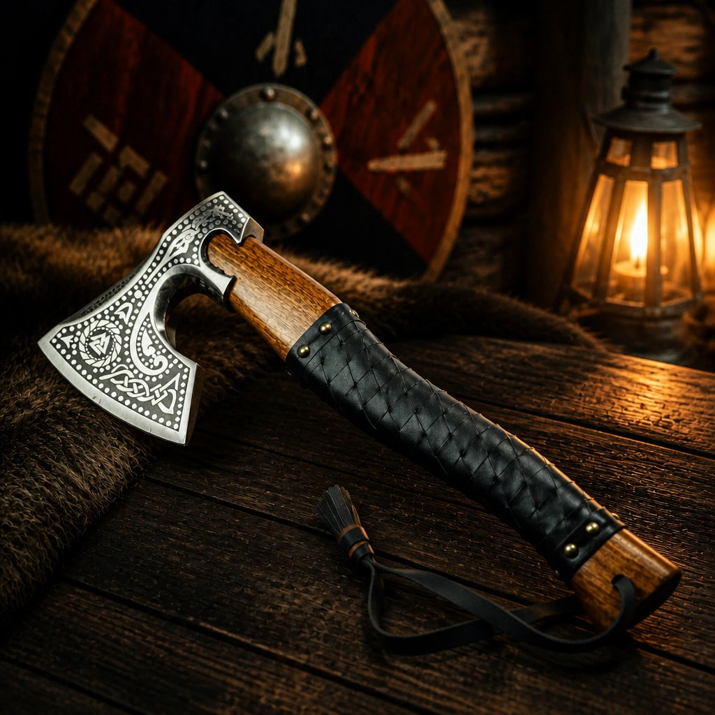 Handmade Stainless Steel Viking Bearded Axe