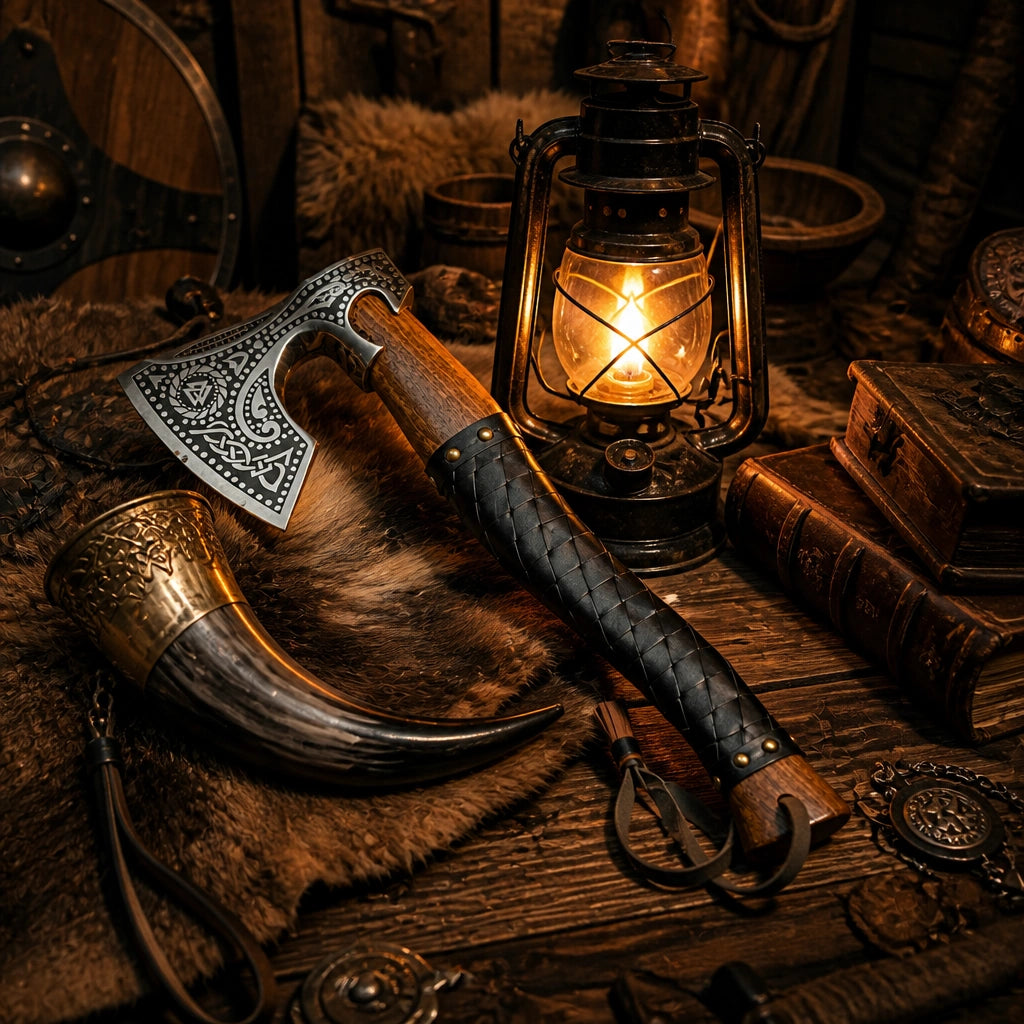 Handmade Stainless Steel Viking Bearded Axe