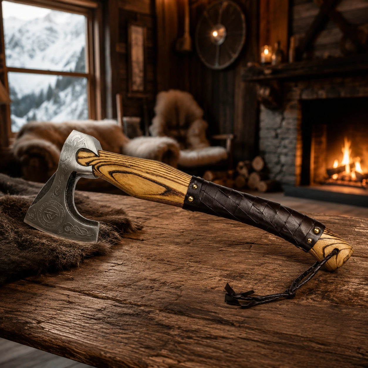 High Carbon Steel Viking Hatchet