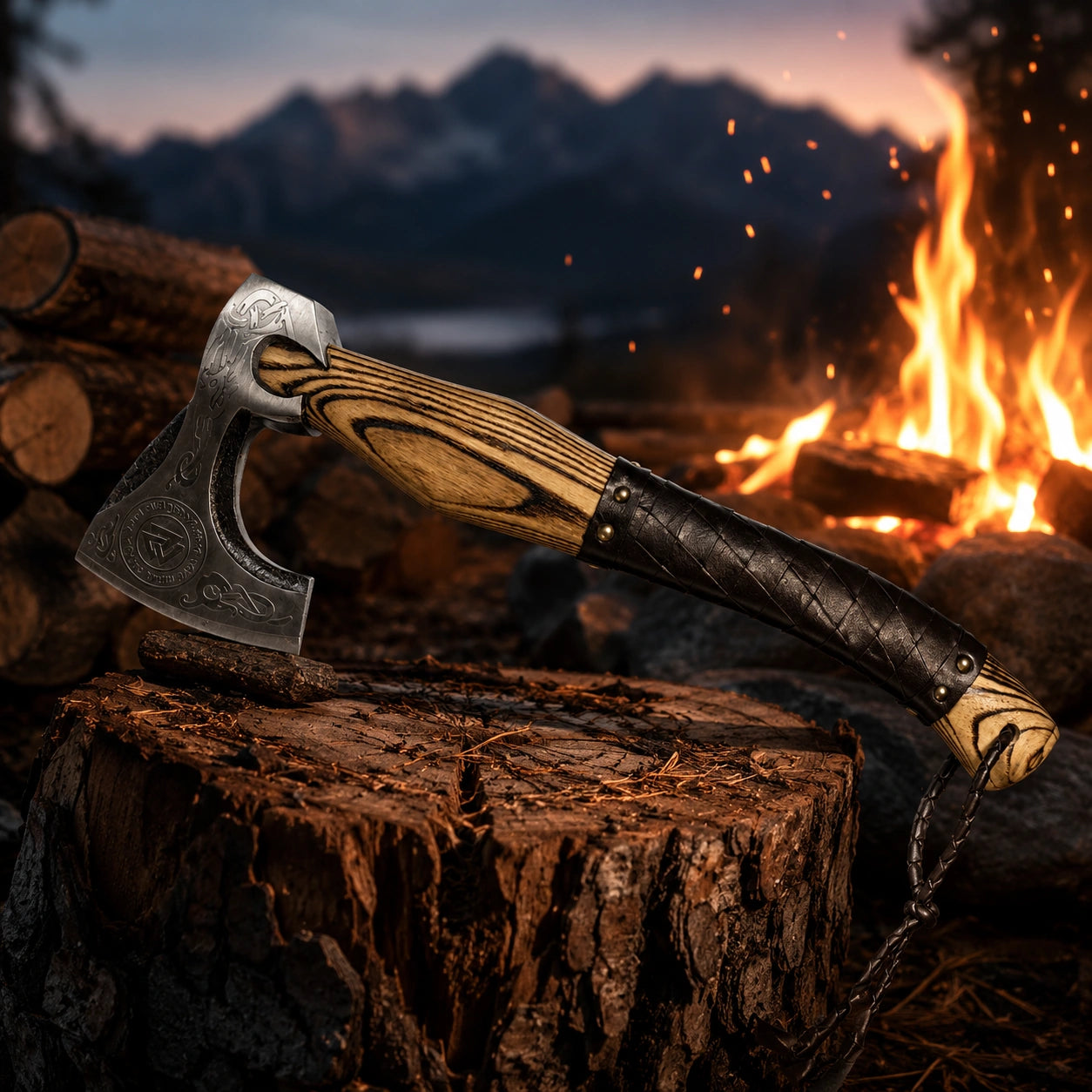 High Carbon Steel Viking Hatchet