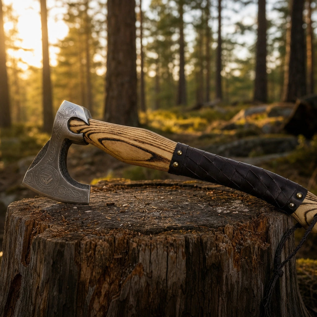 High Carbon Steel Viking Hatchet